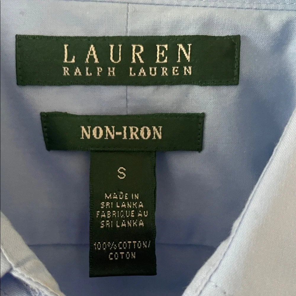 Lauren Ralph Lauren Women’s Blue Button-Down Dress Shirt - Picture 2 of 3